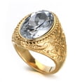 thumbnail image 3 of Anillo de acero inoxidable para hombre, joyería decorativa para fiesta, vacaciones, diamantes de imitación, decoración de ropa, regalo de Ropa, zapatos y accesorios Miscelánea Oro Blanco Talla 12 Minnieouse AP014681-05, 3 of 6