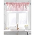 thumbnail image 2 of Pink Fluid Drips Kitchen Valances for Windows Farmhouse Linen Window Valance Curtain for Living Room Window Treatment Abstract Art Modern Glowing Valance Rod Pocket Topper Drape, 60 x 18 Inch, 2 of 6