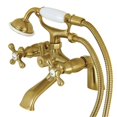 thumbnail image 1 of Grifo para Bañera Kingston Brass KS267SB con Patas, Latón Cepillado, 1 of 8