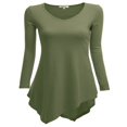 thumbnail image 1 of CHOK Robe Tunique à Manches Longues Col en V Mouchoir Longue Tunique T-Shirt pour Femmes, 1 of 3