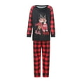 thumbnail image 2 of Meihuid Matching Family Pajamas Sets Christmas PJ's with Letter and Plaid Printed Long Sleeve Tee and Bottom Loungewear, 2 of 9