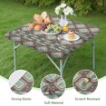 thumbnail image 4 of Floral Print Square Tablecloth with Stretch Elastic Border, 34x34 Inch Boho Design for Card Tables and Dining Areas, 4 of 6