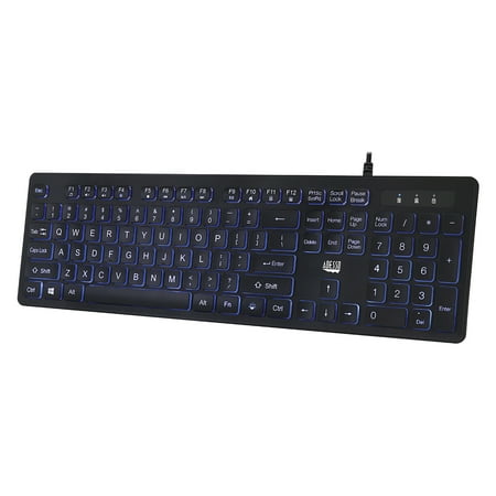 UPC: 0783750010665 | Adesso AKB-139EB 104-Key USB Large-Print Illuminated Keyboard for PC/Mac
