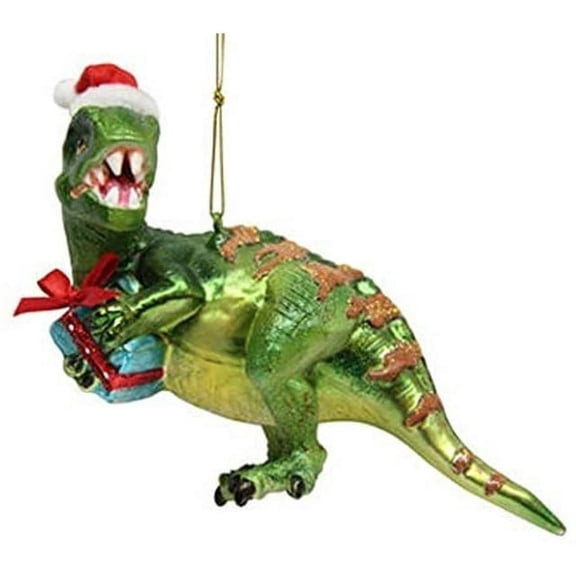 December Diamonds 79-80520 Blown Glass Dinosaur with Gift Ornament
