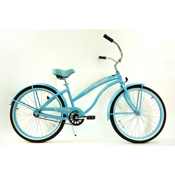 26" GreenLine Kruiser1APL Ladies Single Speed Aluminum Beach Cruiser Bike, Baby Blue