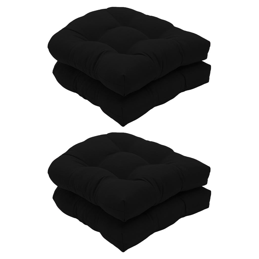 4pcs Dining Patio Soft Chair Seat Pad Cushion Home Decor Black