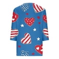 thumbnail image 5 of Xdegoge 4th Of July Tops for Women Patriotic Shirts USA American Flag Tropical Floral Print V Neck Three Quarter Sleeve Casual Loose Fit Summer Holiday Graphic Tees, 5 of 7