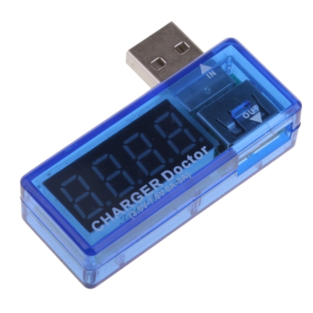 Probador de Corriente Adaptador de Usb Accesorio Móvil Computadora Informática Tablet Azul Cola Probador de voltaje de corriente USB