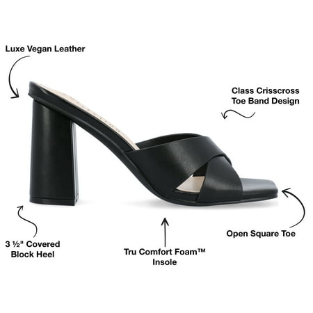 

LXJ Womens Chazz Tru Comfort Foam Vegan Leather Block Heel Sandals