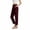 Wine, variant on High Waist Cropped Yoga Pants with Pockets, Capri Tummy Control Workout Running Trousers Loose Fit Yoga Pants