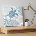 thumbnail image 4 of Ships Next Day Canvas Wall Art 10"x10", Blue Turtle Coastal Wood Framed Canvas Print Painting, Summer Beach Nautical Coral Ready to Hang Small Picture Wall Decor for Home Kitchen Nursery Office, 4 of 9