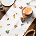 thumbnail image 4 of Autumn Flowers Rugby Pumpkin Table Runner 13x72in Non-Slip Cotton Linen Table Runners, Abstract Fall Scenery Dresser Scarves TableRunner for Dinner Kitchen Dining Wedding Party, 4 of 9