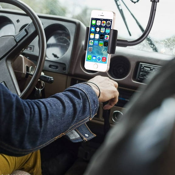 FELTECHELECTR window mount phone holder Phone Mount Black PVC 1Set for Car Use