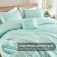 thumbnail image 6 of Regency Heights Full/Queen Size Comforter Set, 4-Piece Bedding Set for All Seasons, Geometric Metallic Comforter Bed Set with Decor Pillows,Aqua/Silver, 6 of 7