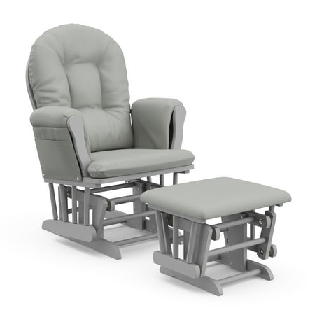 UPC: 0810003661029 | Storkcraft Hoop Nursery Glider and Ottoman Pebble Gray with Light Gray