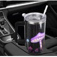 thumbnail image 4 of Mushroom Tumbler with Handle and Straw 40oz Mushroom Tumbler Coffee Travel Mug Mushroom Cup Leak Proof Insulated Tumbler Mushroom Stuff Gifts for Women-（pink purple）, 4 of 6