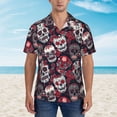 thumbnail image 4 of Balery Rose Flowers Print Men's Hawaiian Shirts Short Sleeve Beach Shirt Relaxed Fit Vacation Button Down Shirts-Large, 4 of 9