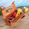 thumbnail image 4 of Bolso de afeitar, bolso cosmético del bolso del cuero de la PU del afeitado del cuero de la PU portátil meticulosamente diseñado, 4 of 8