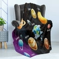 thumbnail image 4 of Outer Space Soft Flannel Fleece Throw Blanket, Solar System of Planets Milky Way Neptune Venus Mercury Sphere Illustration, Cozy Plush for Indoor and Outdoor Use, 60" x 80", Multicolor, by Ambesonne, 4 of 5