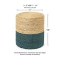 thumbnail image 5 of · REDEARTH · Cylindrical Pouf Foot Stool Ottoman - Jute Braided Pouffe Poof Accent Sitting Footrest for Living Room, Bedroom, Nursery, Patio, Lounge Set of 2 (Natural Teal, 14.5"x14.5"x16"), 5 of 7
