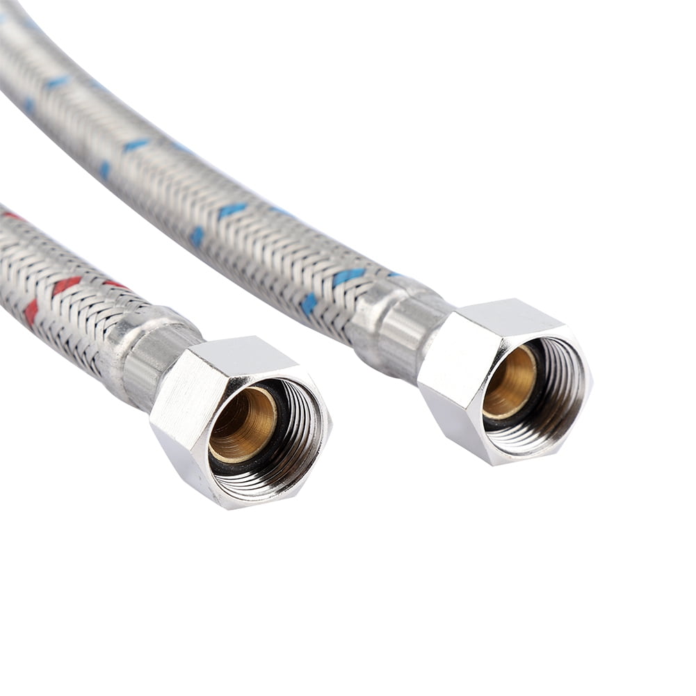 Domqga 2Pcs Stainless Steel Faucet Connector Flexible Water Supply Line