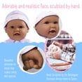 thumbnail image 3 of JC Toys Hispanic 16-inch Medium Soft Body Baby Doll La Baby | Washable |Removable Purple Outfit w/Hat and Pacifier | for Children 12 Months +, Hispanic-Purple, 3 of 5