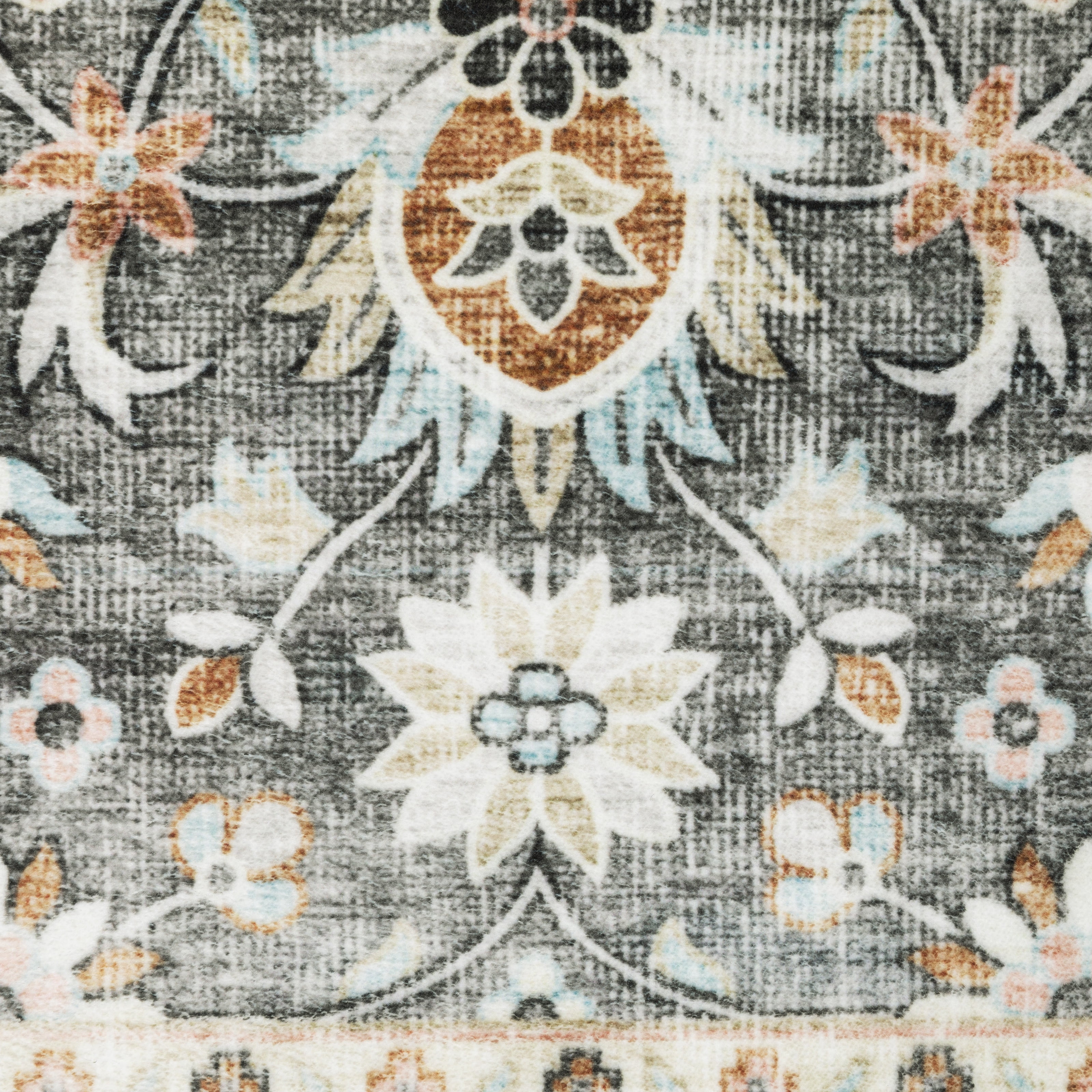 Avalon Home Sebastian Vintage Bordered Grey/ Ivory Washable Indoor Area Rug