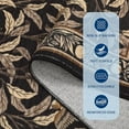 thumbnail image 5 of Washable Runner Rug 2x6 Non Slip Kitchen Hallway Runner Leaf Botanical Print Low Pile Throw Carpet Modern Home Decor Mat for Laundry Bathroom Indoor Use, Brown, 5 of 7