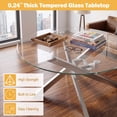 thumbnail image 5 of 31.5" Round Coffee Table with Tempered Glass Top &Metal Leg, Modern Center Table Cocktail Tea Table for Living Room,Silver, 5 of 8