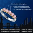 thumbnail image 2 of Gem Stone King 925 Silver and 10K Yellow Gold Pink Lab Grown Diamond Wedding-Bands Ring for Women | 0.90 Cttw | Round 3.5MM | Gemstone April Birthstone | Size 7, 2 of 6