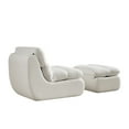 thumbnail image 6 of IVV Modern Compressed Lounge Chair with Ottoman, 31.89-Inch Armless Comfy Corduroy Upholstered Sleeper Sofa Chair for Living Room and Bedroom, Beige, 6 of 9