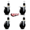 thumbnail image 2 of 5 Inch Hard Rubber Swivel 1-7/8 Inch Expand Stem Caster Set 2 Total Lock Brakes, 2 of 2