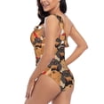 thumbnail image 4 of Gukieu Dog Print One-shoulder Ruffled One-piece Swimsuit with Removable Chest Pads and Tummy-control Swimsuit for Women-X-Large, 4 of 6