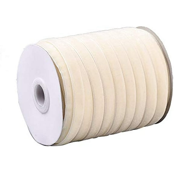 50 Yards Bisuqe Single Face Velvet Ribbon for Christmas Wedding Wrapping Crafts Decoration Favors