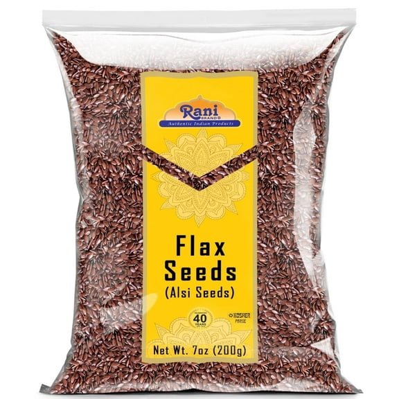 Rani Flax Seeds Whole Raw (Alsi, Linum usitatissimum) 7oz (200g) All Natural ~ Gluten Friendly | NON-GMO | Kosher | Vegan | Indian Origin