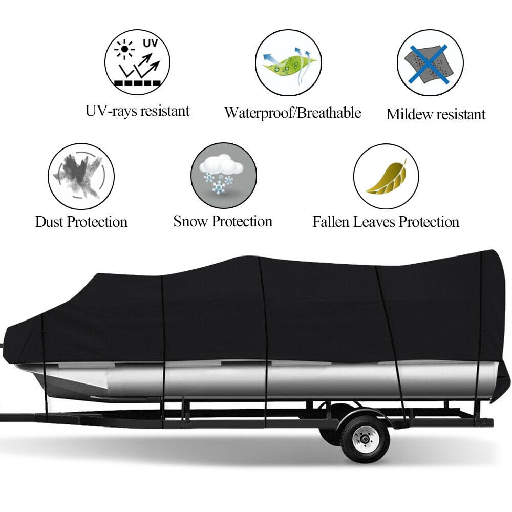 1724Ft 210D AntiUV Waterproof Pontoon Fabric Boat Cover Trailerable