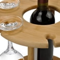 thumbnail image 4 of Estante para Copas de Vino, Soporte de Madera de Bambú Natural para Almacenamiento de Copas de Vino, Soporte de Sobremesa para Copas de Vino, 4 of 5