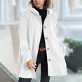 thumbnail image 4 of ClodeEU Women's Mid Length Corduroy Hoodeid ,Relaxed Fit Button Up Outcoat,Casual Jacket Outerwear with Pockets White,Womens Plus M, 4 of 8