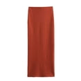 thumbnail image 3 of HH TRAF Conjunto de 2 piezas formado por camiseta y pantalón corto, de punto, sin mangas, con escote redondo y cintura elástica y falda midi con dobladillo con abertura, 3 of 5