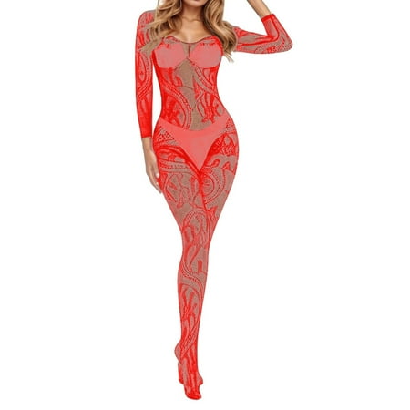 Ladies  Sexy Silk Stockings Jacquard Mesh Stockings Hanging Neck Lace Backless Silk Stockings Mesh Stockings Sexy Lingerie Choker Lingerie Lingerie for Women with Push up Bra Sexy Lingerie Set