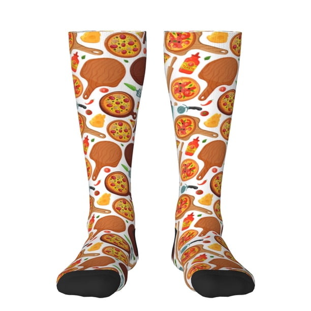 Balery Hot Fresh Pizza Calcetines novedosos Calcetines deportivos Calcetines hasta la rodilla Calcetines de algodón Calcetines originales y geniales