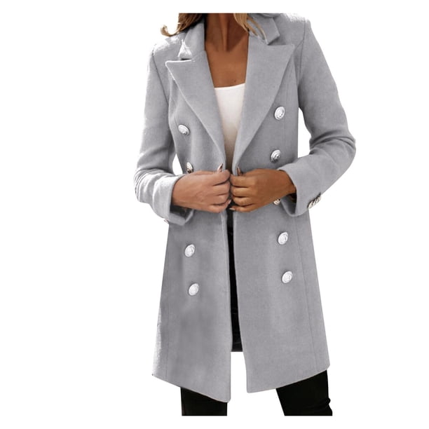 yoeyez Trench Coats for Women Fashion Woman Artificial Wool