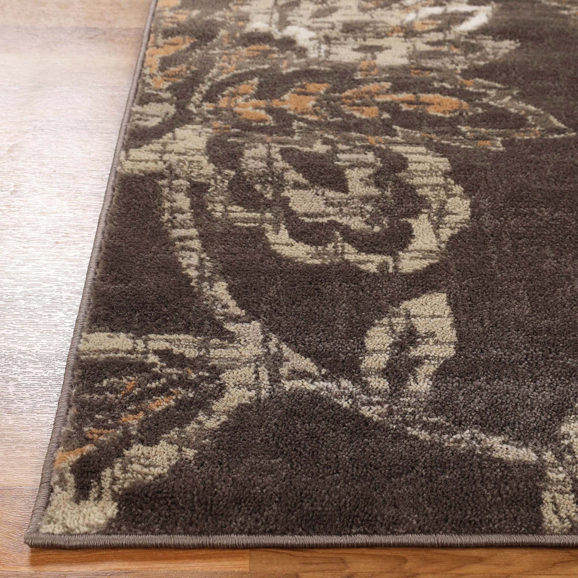 Superior Jacobean Floral Indoor Area Rug, 9' x 12', Taupe