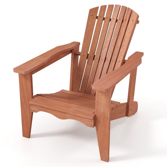 Gymax Solid Wood Garden Chair w/ High Backrest Wide Armrests & Contoured Seat