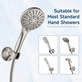 thumbnail image 3 of BRIGHT SHOWERS Strong Adhesive Shower Head Holder with Dual Angle Adjustable, Wall Mounted Handheld Shower Bracket, Easy Installation, Screw Mounting Options, Brushed Nickel, 3 of 7
