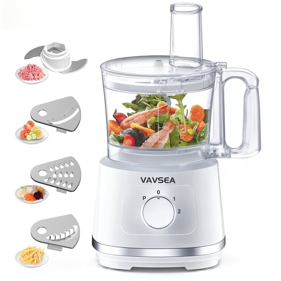 VAVSEA 8 Cup Food Processor and Vegetable Chopper for Dicing, Slicing, Shredding, and Mincing, New Food Chopper for Vegetables, Meat, Grains, Nuts