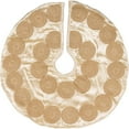 thumbnail image 6 of Glam Creme Vanilla White Medallion Viscose Memories Christmas Decor Appliqued Velvet Round 21" Diameter Tree Skirt, 6 of 6