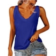 thumbnail image 1 of AherBiu Tank Top for Women V Neck Solid Color Sleeveless Comfy Backless Loose Fitting Basic Camis Tshirts, 1 of 6