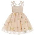 thumbnail image 2 of IBTOM CASTLE Toddler Baby Girls Birthday Party Princess Tutu Dress Floral Backless Ruffle Tulle Dresses for Cake Smash 18-24 Months Apricot Floral, 2 of 8