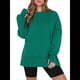 thumbnail image 1 of Sudaderas Oversize para Mujer, Cuello Redondo, Larga, Informales, Holgadas, con Aberturas, para Otoño Verde XL, 1 of 9